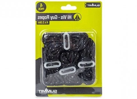 Pack Of 4 Black High Vis Guy Ropes 3 Pack Of 4 Black High Vis Guy Ropes - Image 2