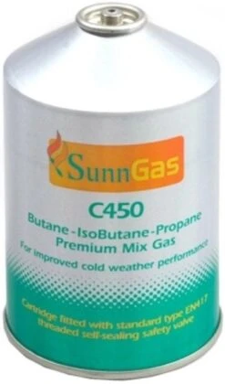 Sunncamp 450g Self Sealing Gas Cartridge -Sports Equipment Store sunngas c450 1