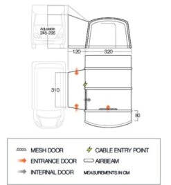 Vango Galli III Tall Air Drive Away Awning -Sports Equipment Store vango 2020 awnings floorplan galli tall 1